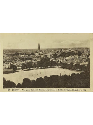 Niort – Place de la Brèche et église Saint-André, vue de Saint-Hilaire – CPA n°97