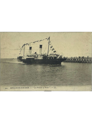 Boulogne-sur-Mer – Vapeur Princess of Wales au port – CPA n° 309