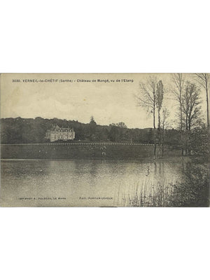 Verneil-le-Chétif (Sarthe) – Château de Mangé vu de l'étang – CPA