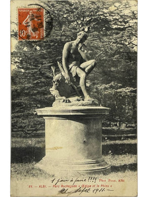 Albi – Parc Rochegude, Œdipe et le Sphinx – CPA 1911