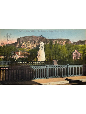 Belfort – Le Château et le Square du Souvenir – CPA colorisée