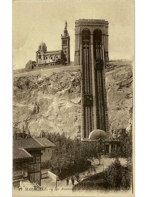 Marseille – Ascenseurs de Notre-Dame-de-la-Garde – CPA ancienne