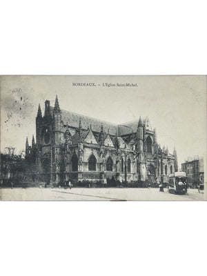 Bordeaux – Église Saint-Michel et tramway ancien – CPA