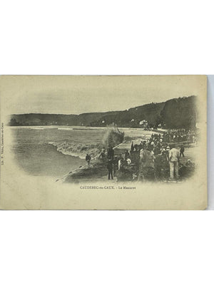 Caudebec-en-Caux – Le Mascaret et la foule sur les quais – CPA vers 1900