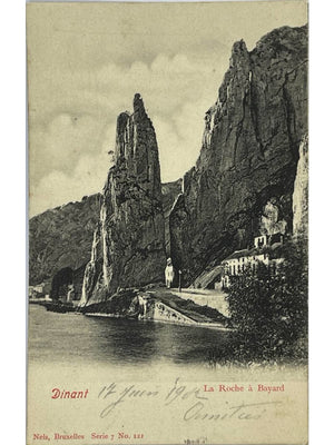 Dinant – La Roche à Bayard au bord de la Meuse – CPA Nels n°121, 1902