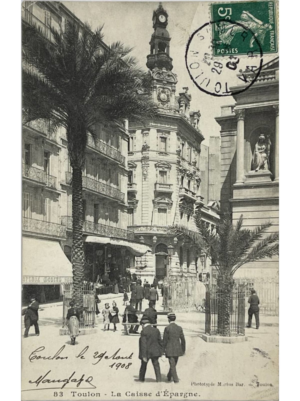 Recto de la carte postale