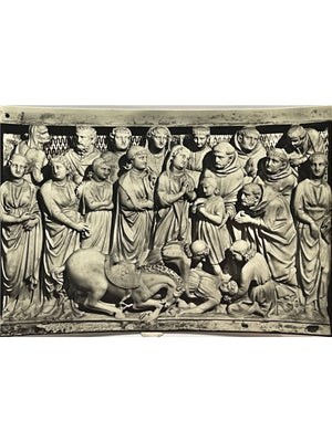Carte postale – Bologne – Arca di San Domenico, Résurrection de N. Orsini par Nicolò Pisano