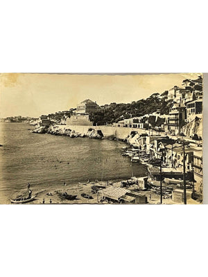 Marseille – La Corniche et la plage du Prophète – Carte postale 1956