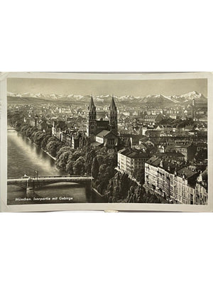 Munich – Isar, église Saint-Maximilien et Alpes – CPSM années 1950