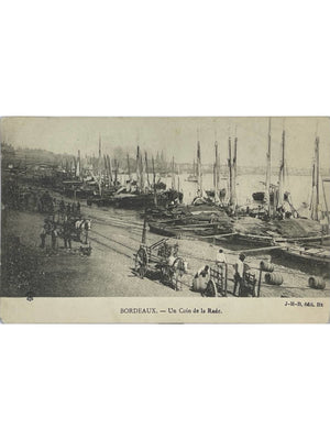 Bordeaux – Un coin de la rade, port et attelages – CPA ancienne