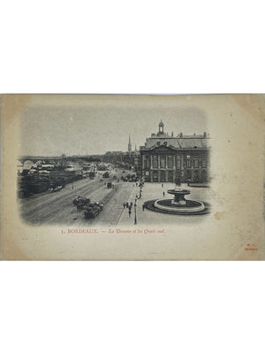 Bordeaux – La Douane et les quais sud, port et attelages – CPA vers 1900