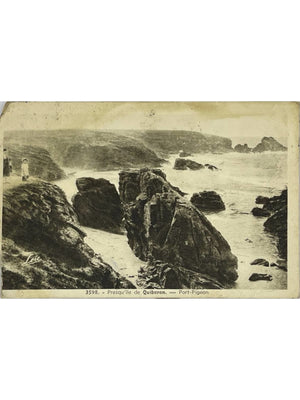 Quiberon – Port-Pigeon, côte rocheuse – Carte postale 1948