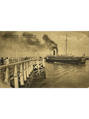 Ostende – Le départ de la Malle au port – CPA ancienne n° 59