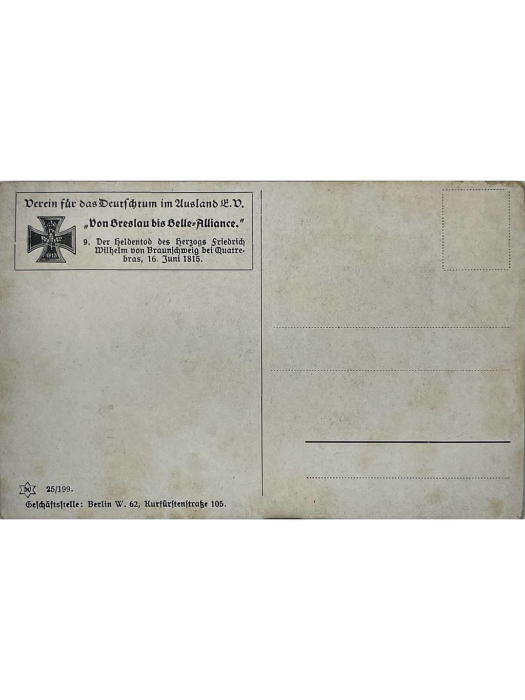 Verso de la carte postale