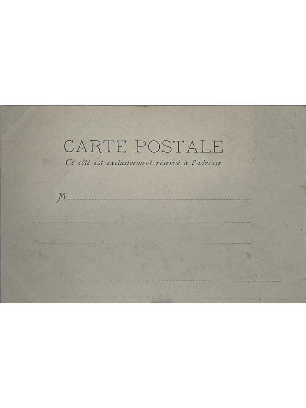 Verso de la carte postale