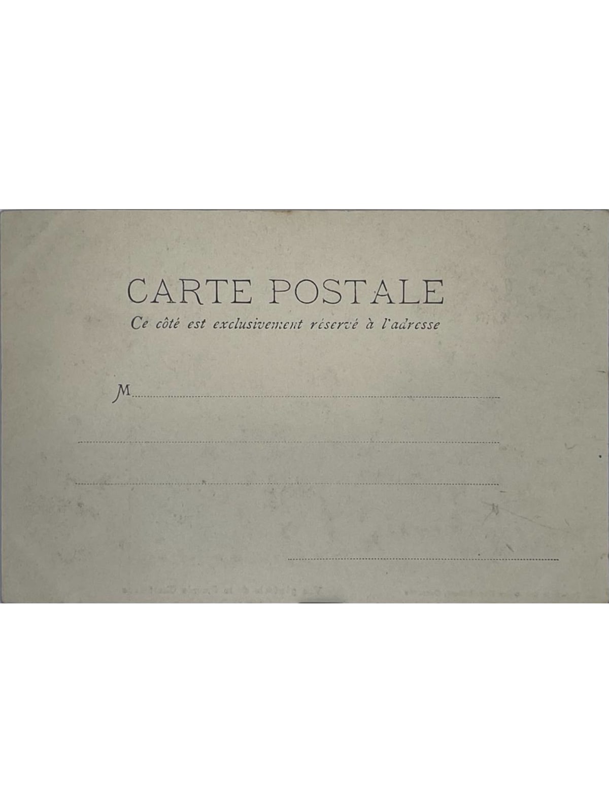 Verso de la carte postale