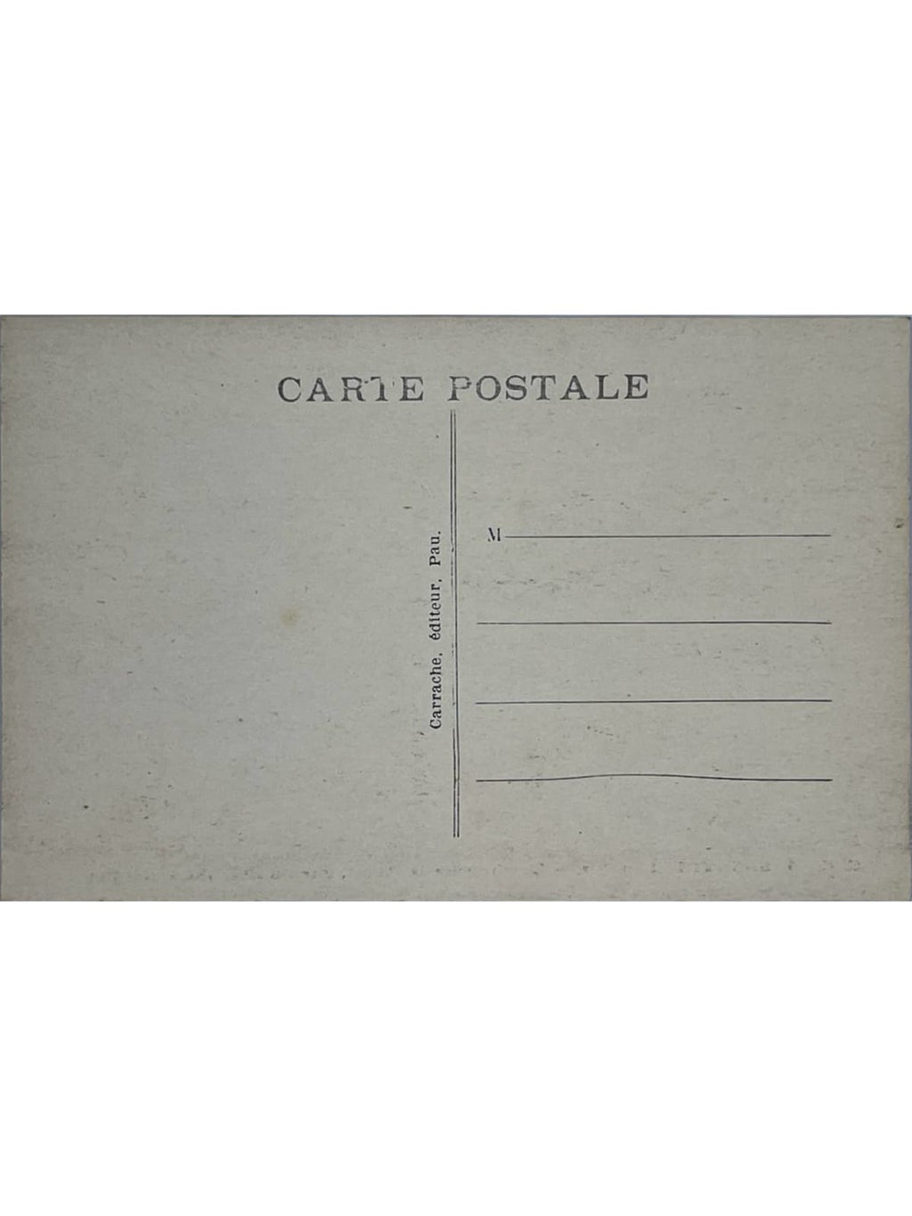 Verso de la carte postale