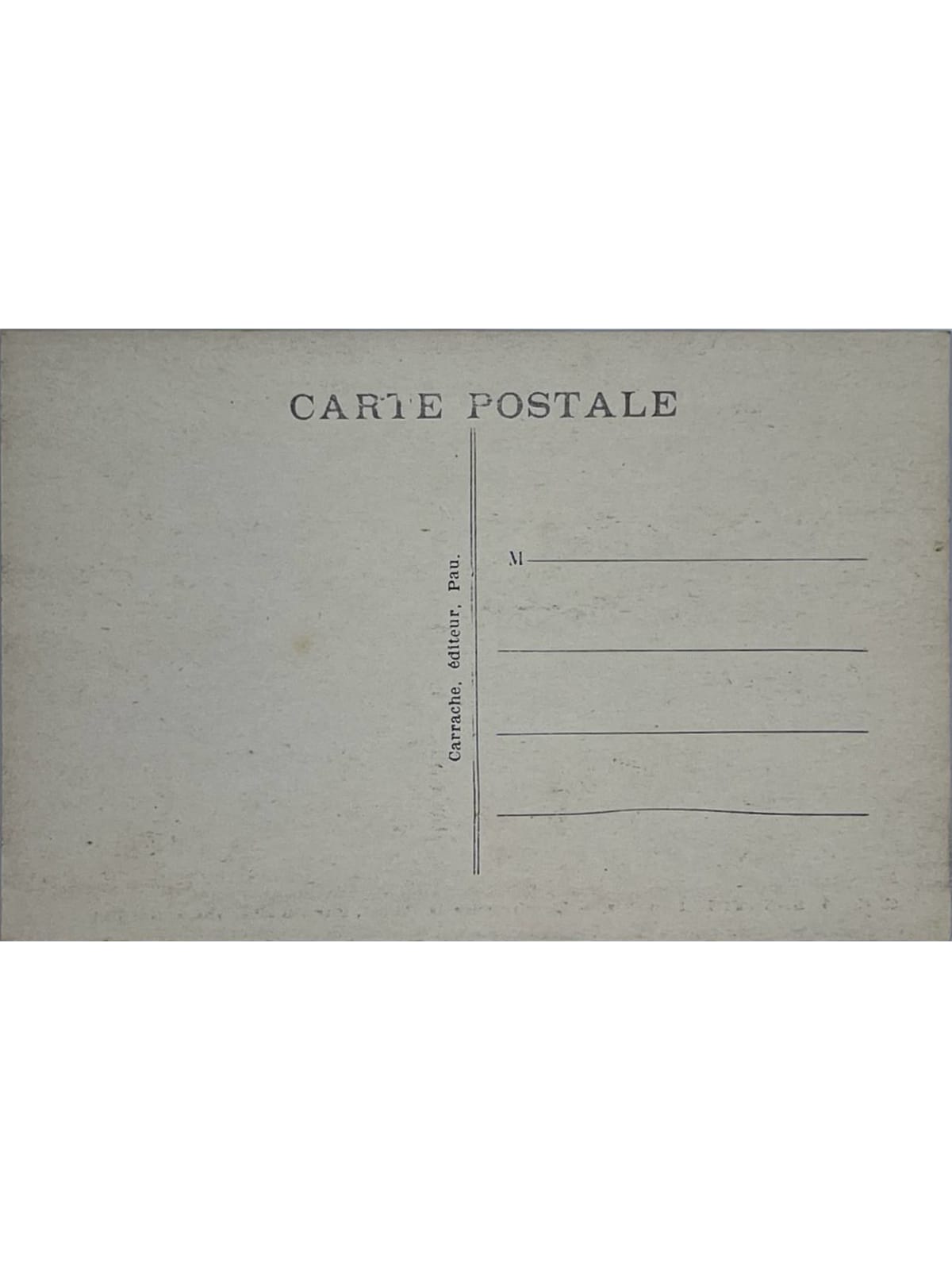 Verso de la carte postale