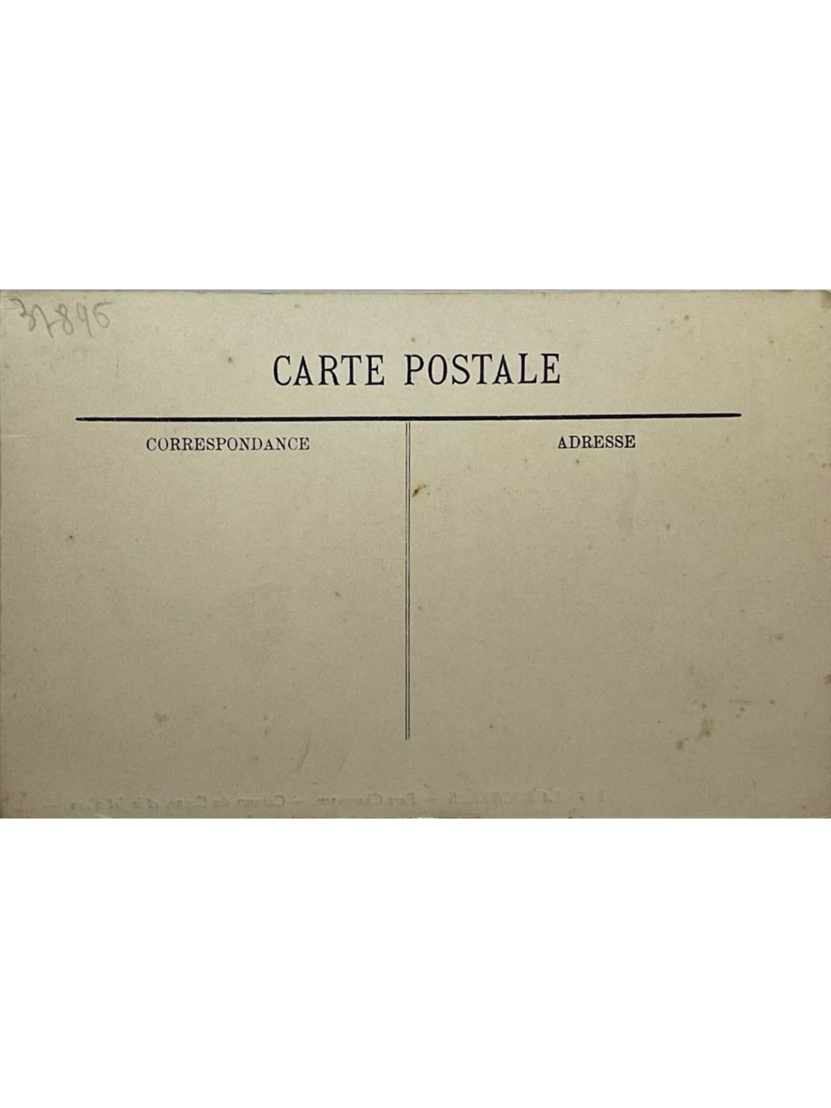 Verso de la carte postale
