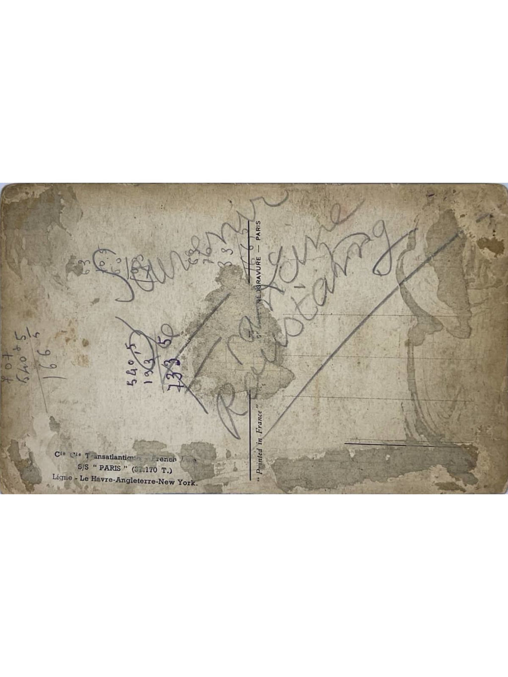 Verso de la carte postale