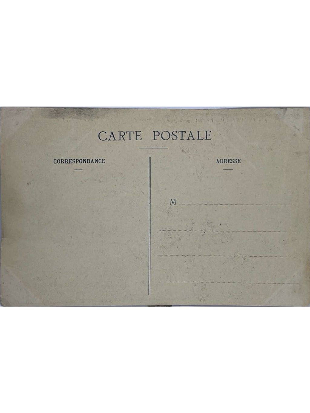 Verso de la carte postale