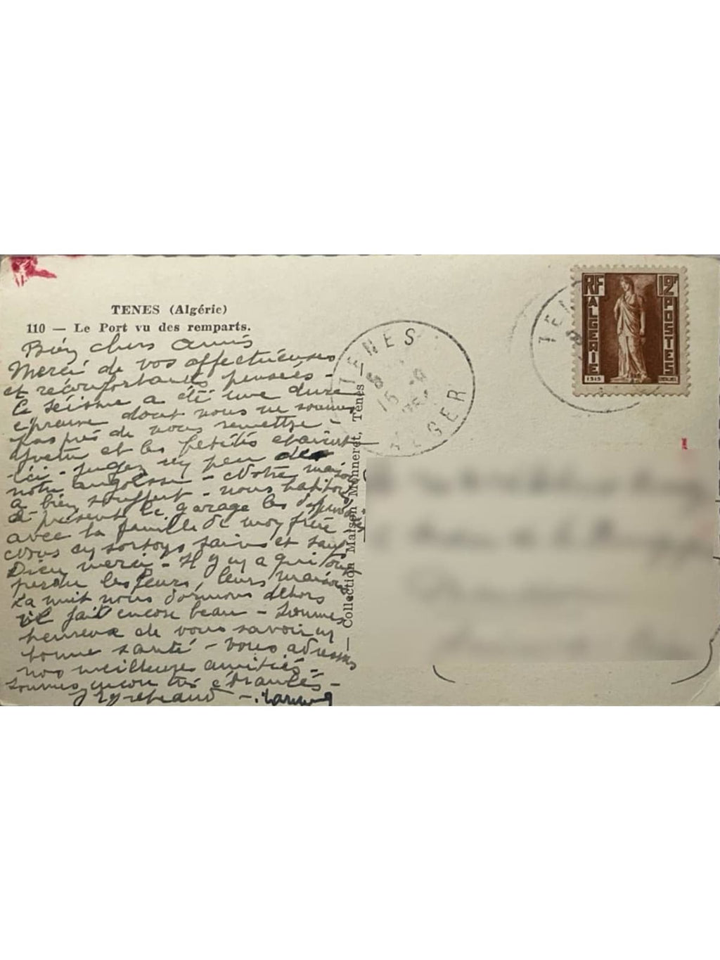 Verso de la carte postale