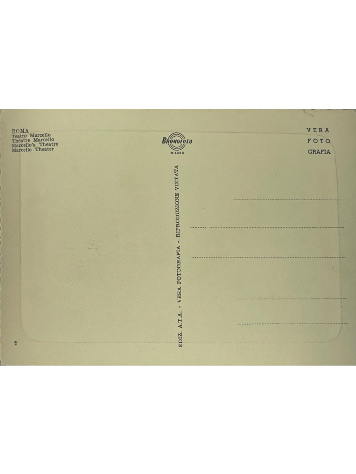 Verso de la carte postale