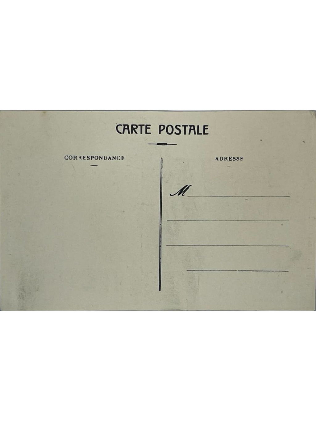 Verso de la carte postale