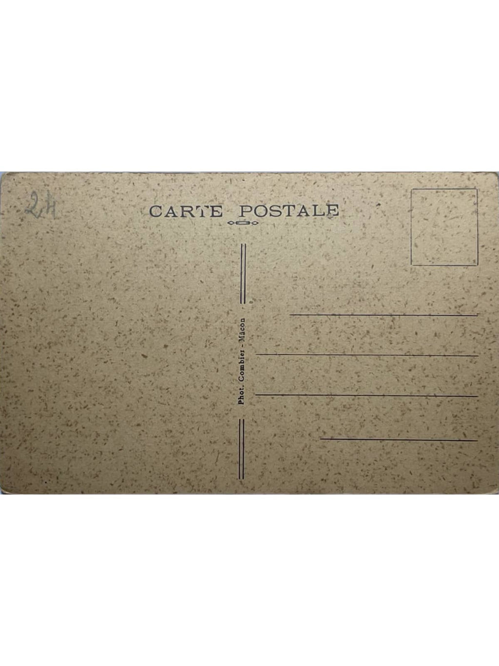 Verso de la carte postale