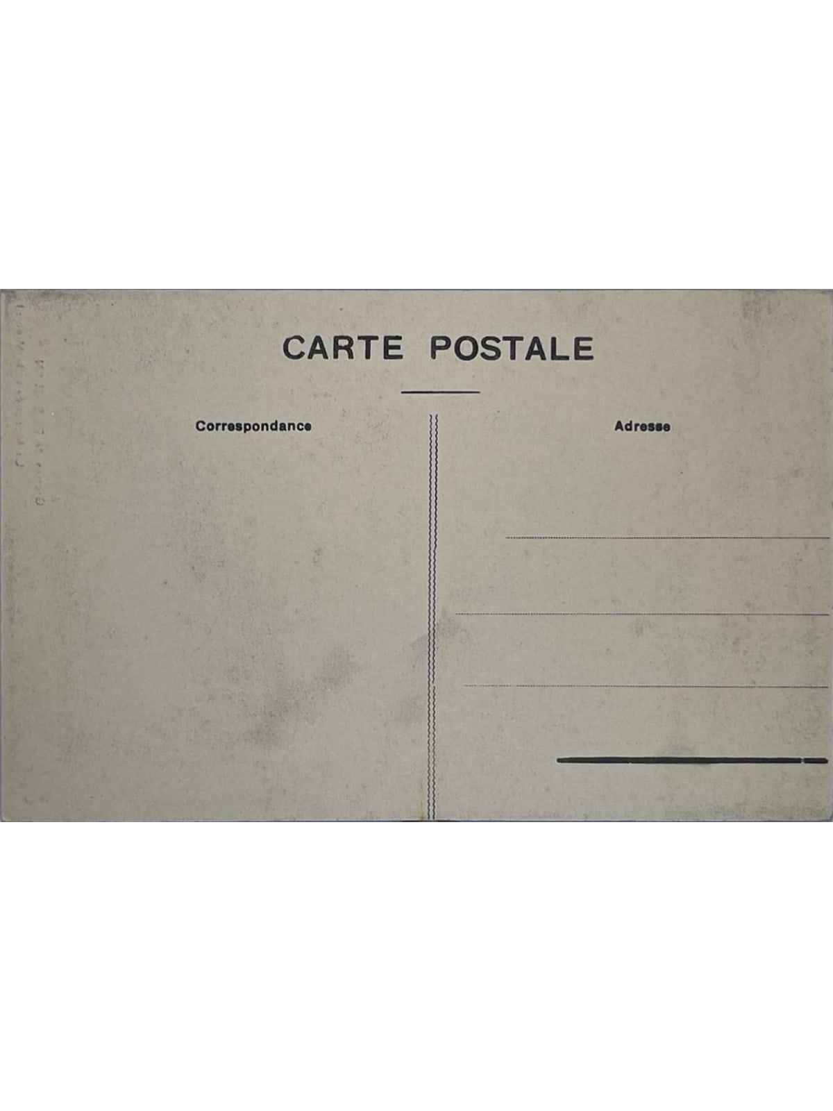 Verso de la carte postale
