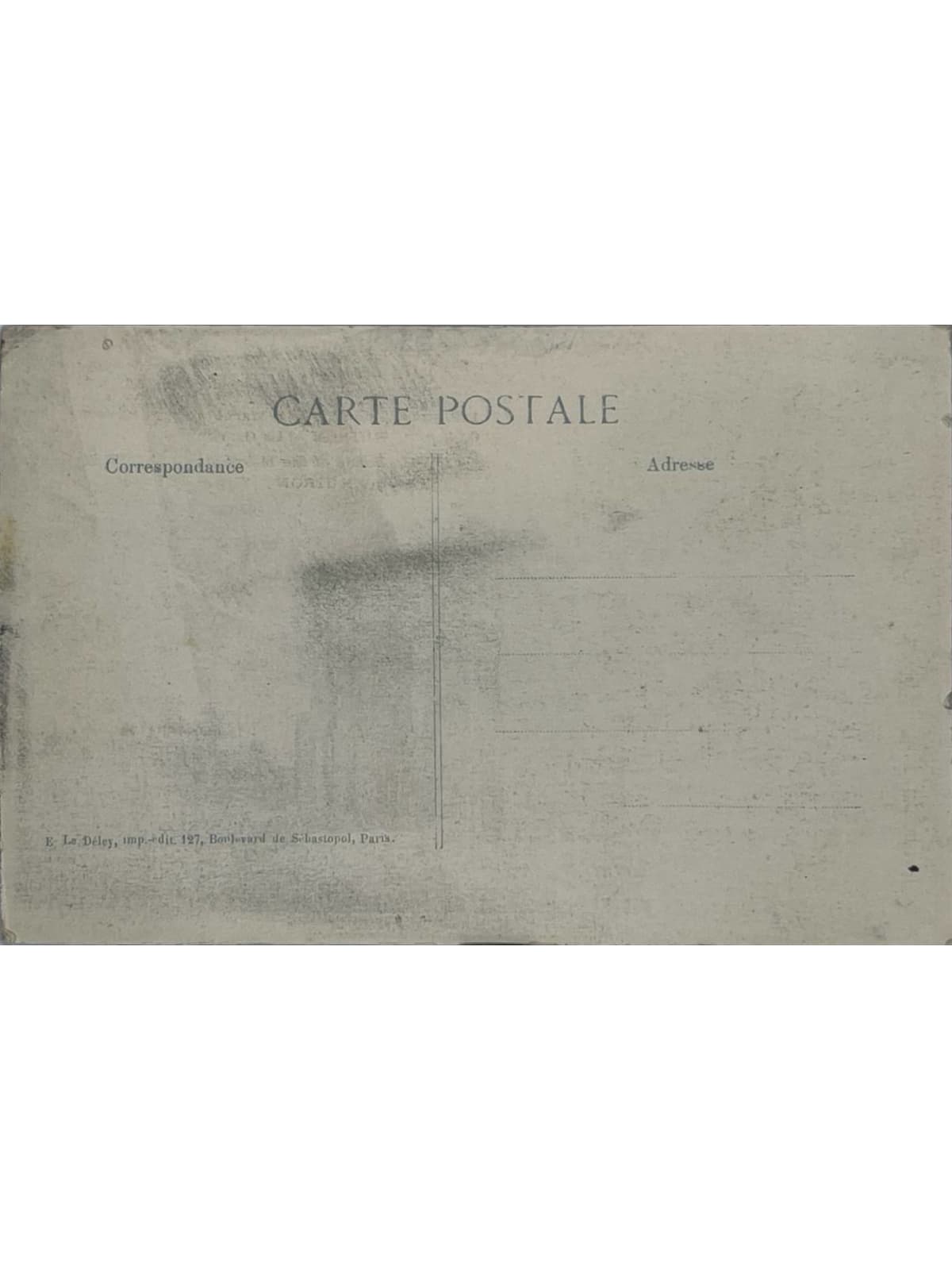 Verso de la carte postale