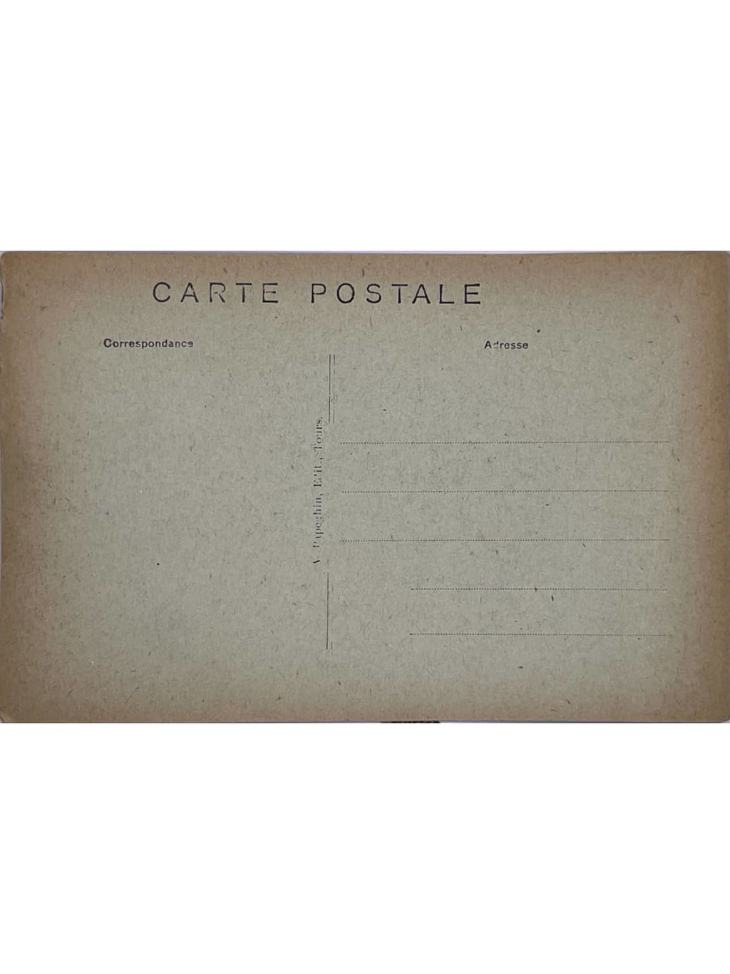 Verso de la carte postale