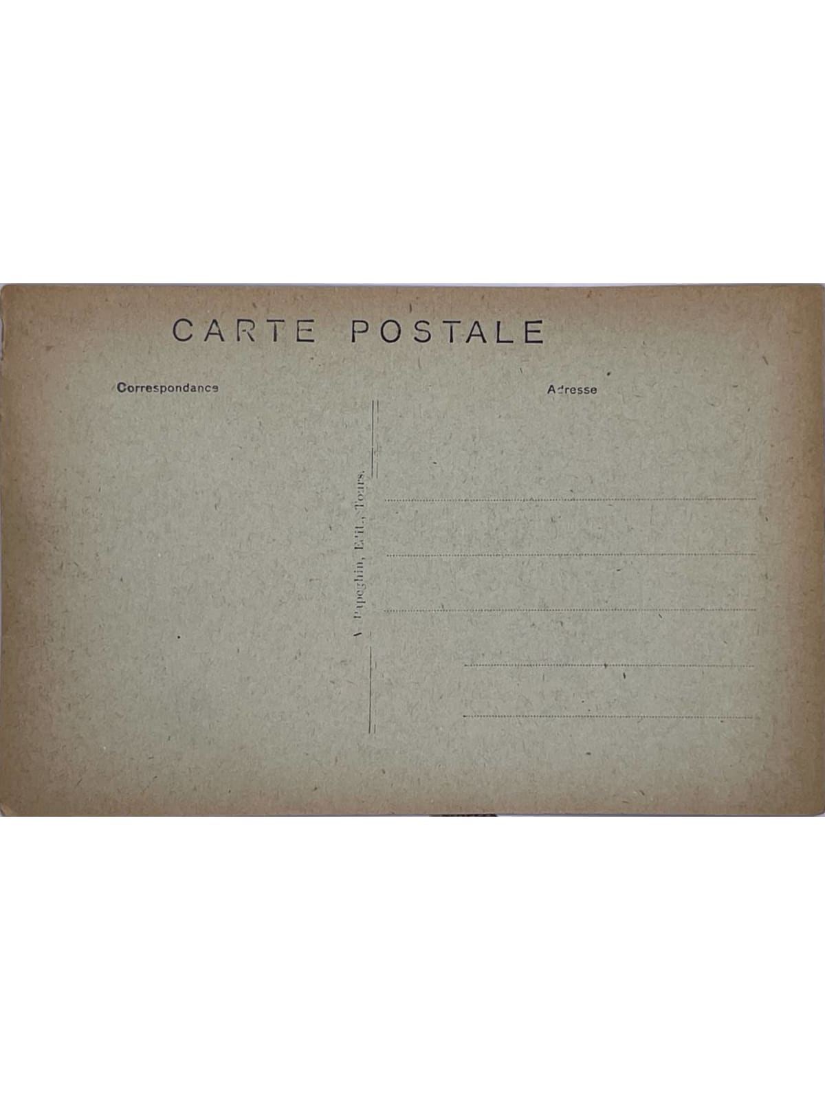 Verso de la carte postale