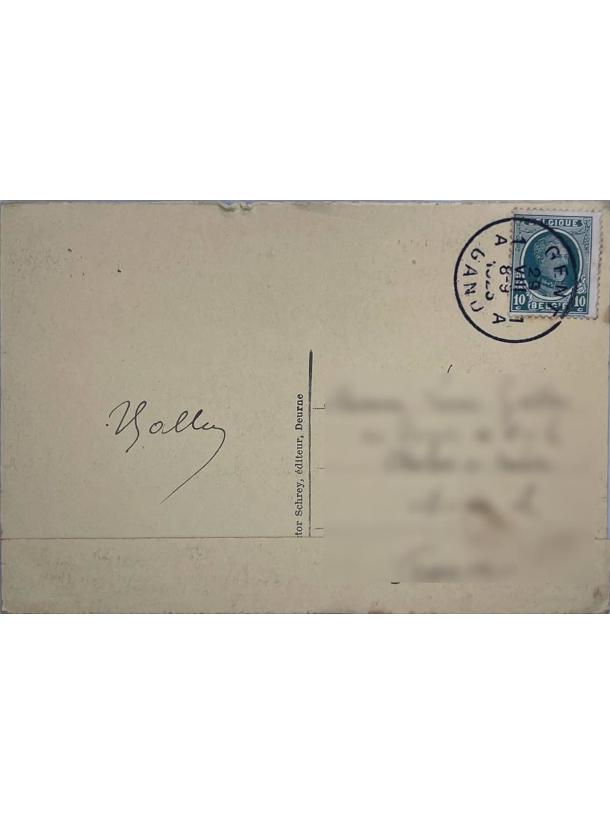 Verso de la carte postale