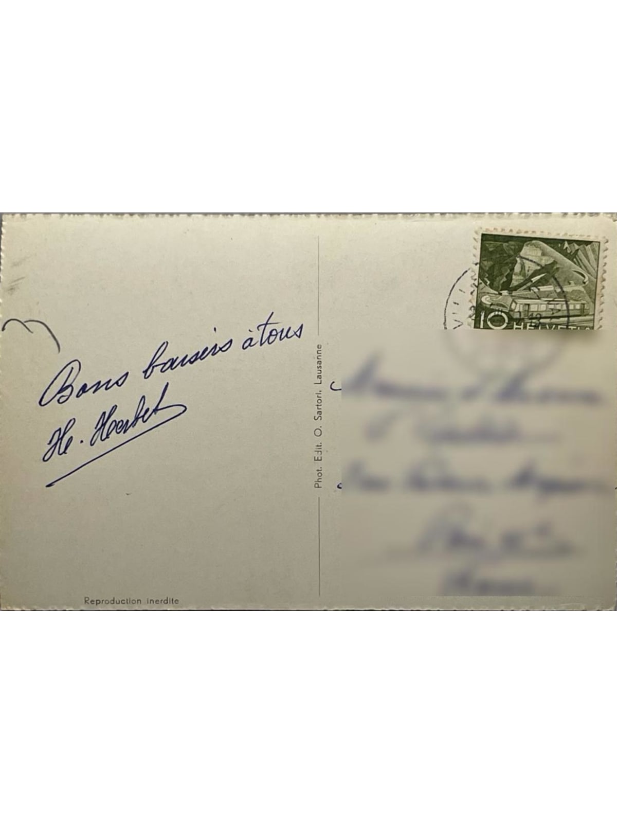 Verso de la carte postale