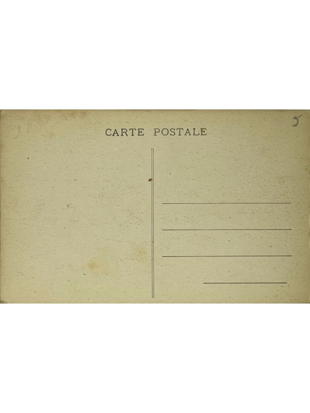 Verso de la carte postale