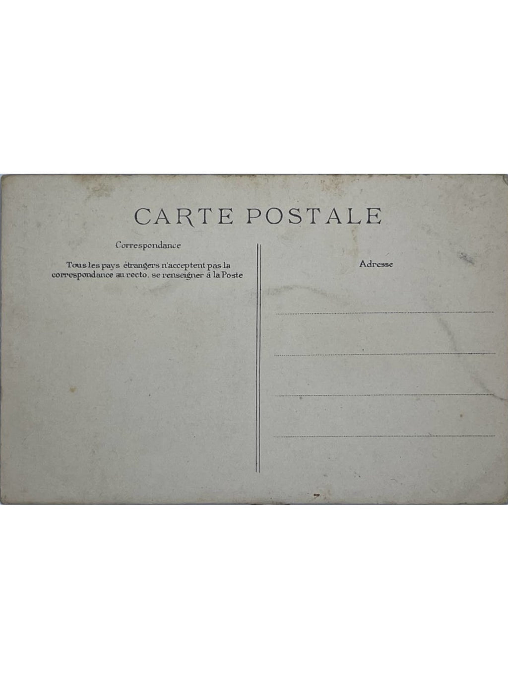 Verso de la carte postale