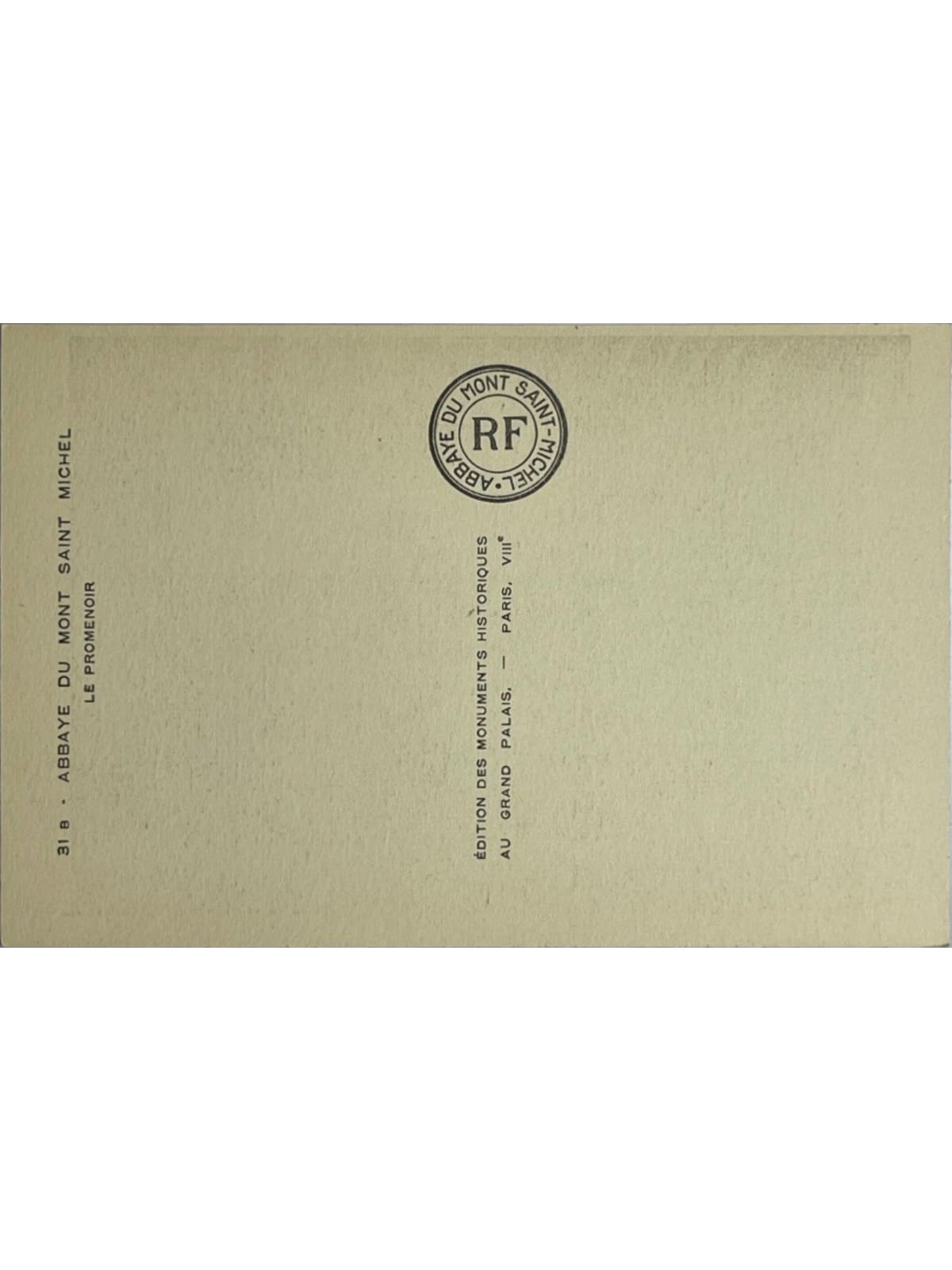 Verso de la carte postale