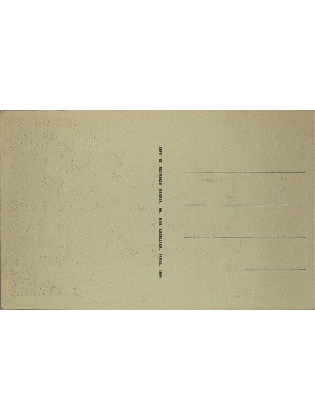 Verso de la carte postale