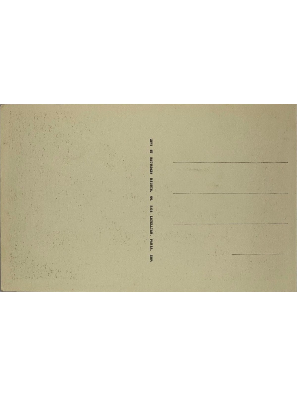 Verso de la carte postale