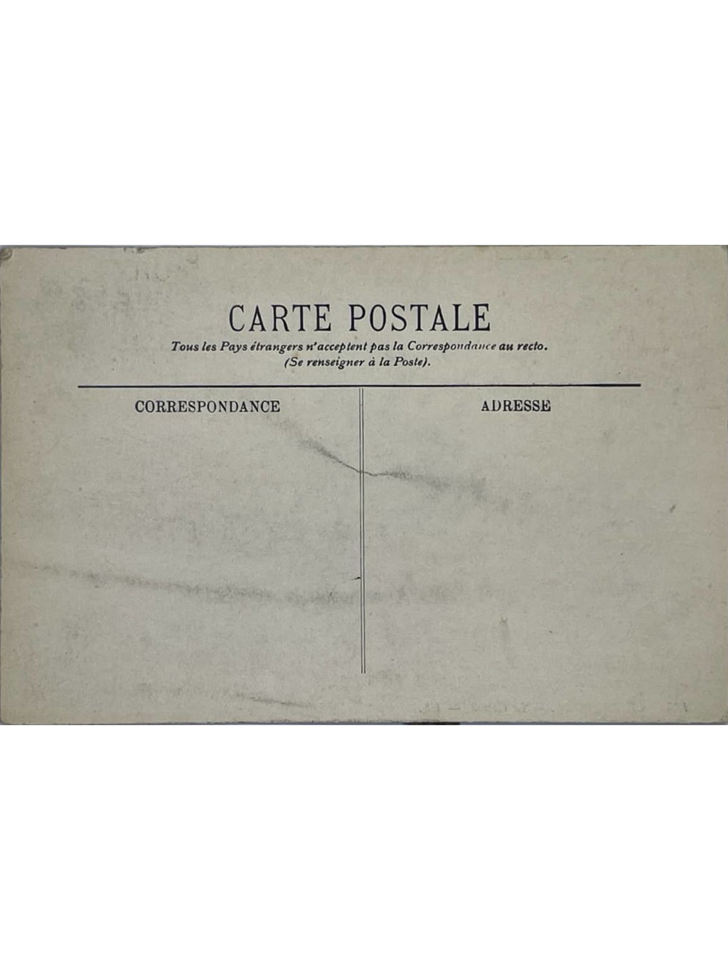 Verso de la carte postale
