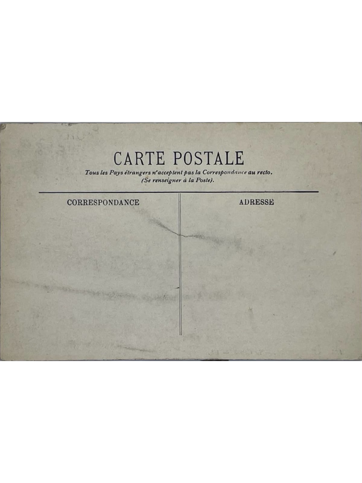 Verso de la carte postale