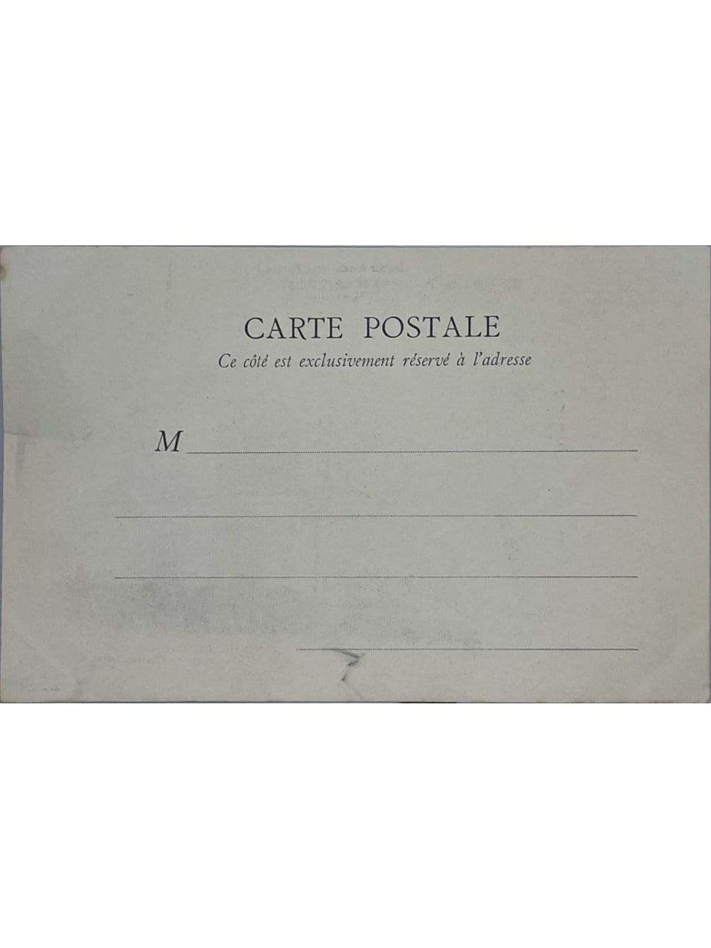 Verso de la carte postale