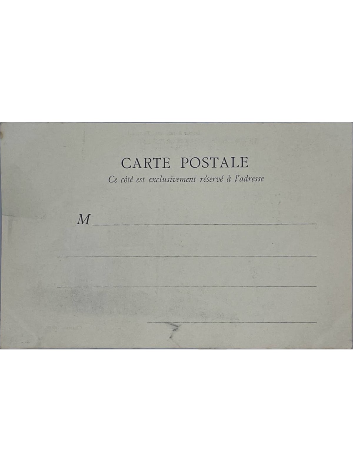 Verso de la carte postale