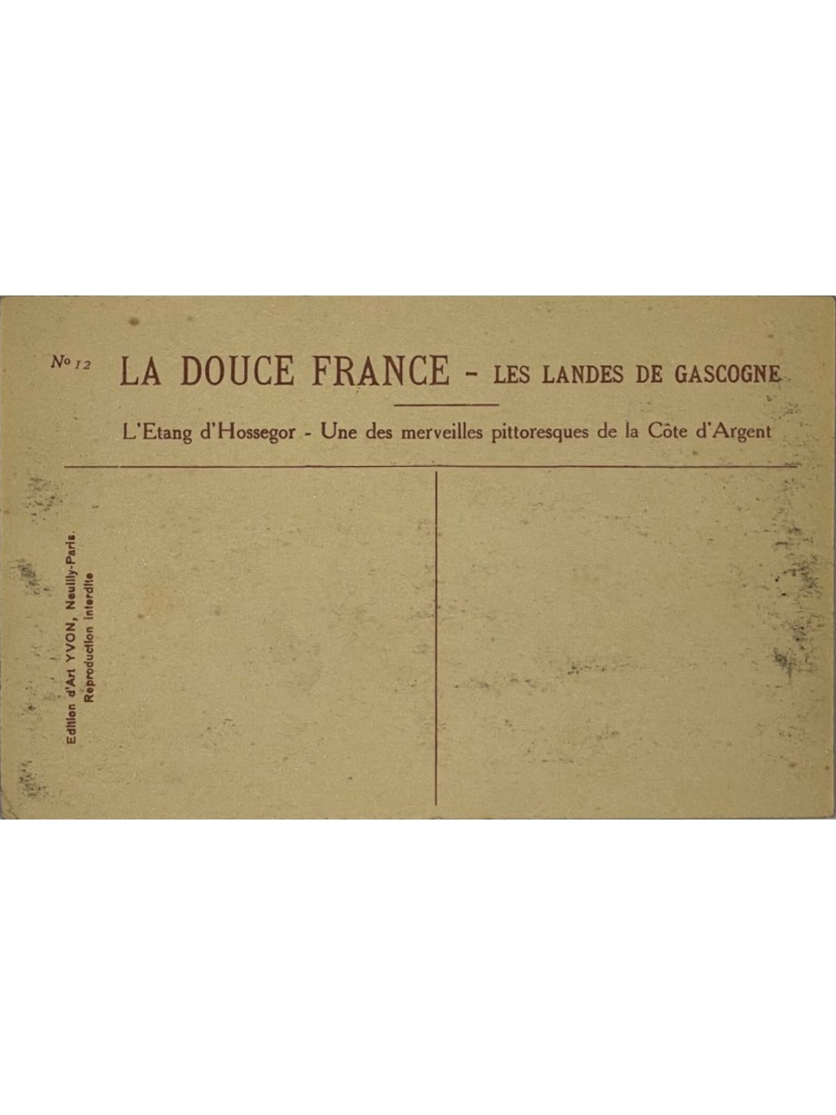Verso de la carte postale
