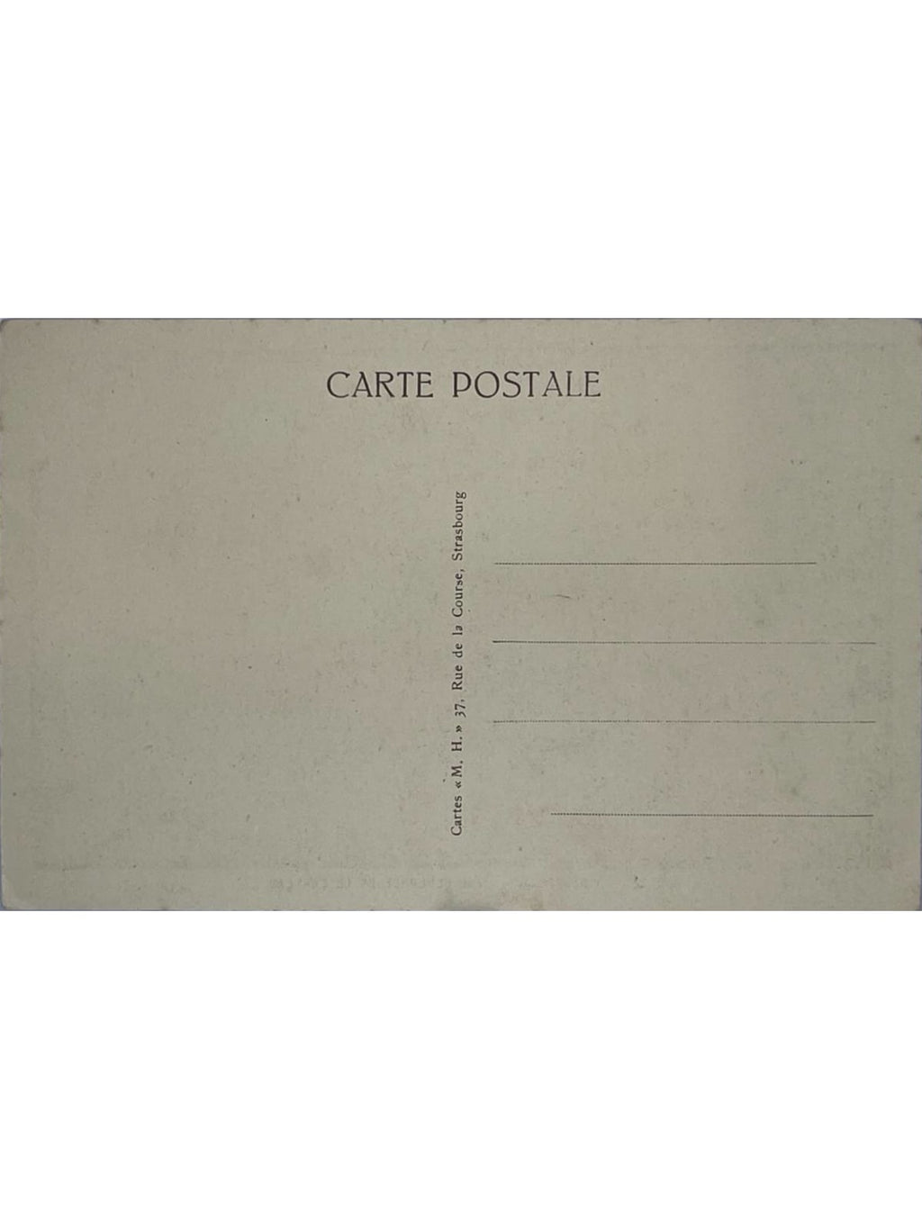 Verso de la carte postale