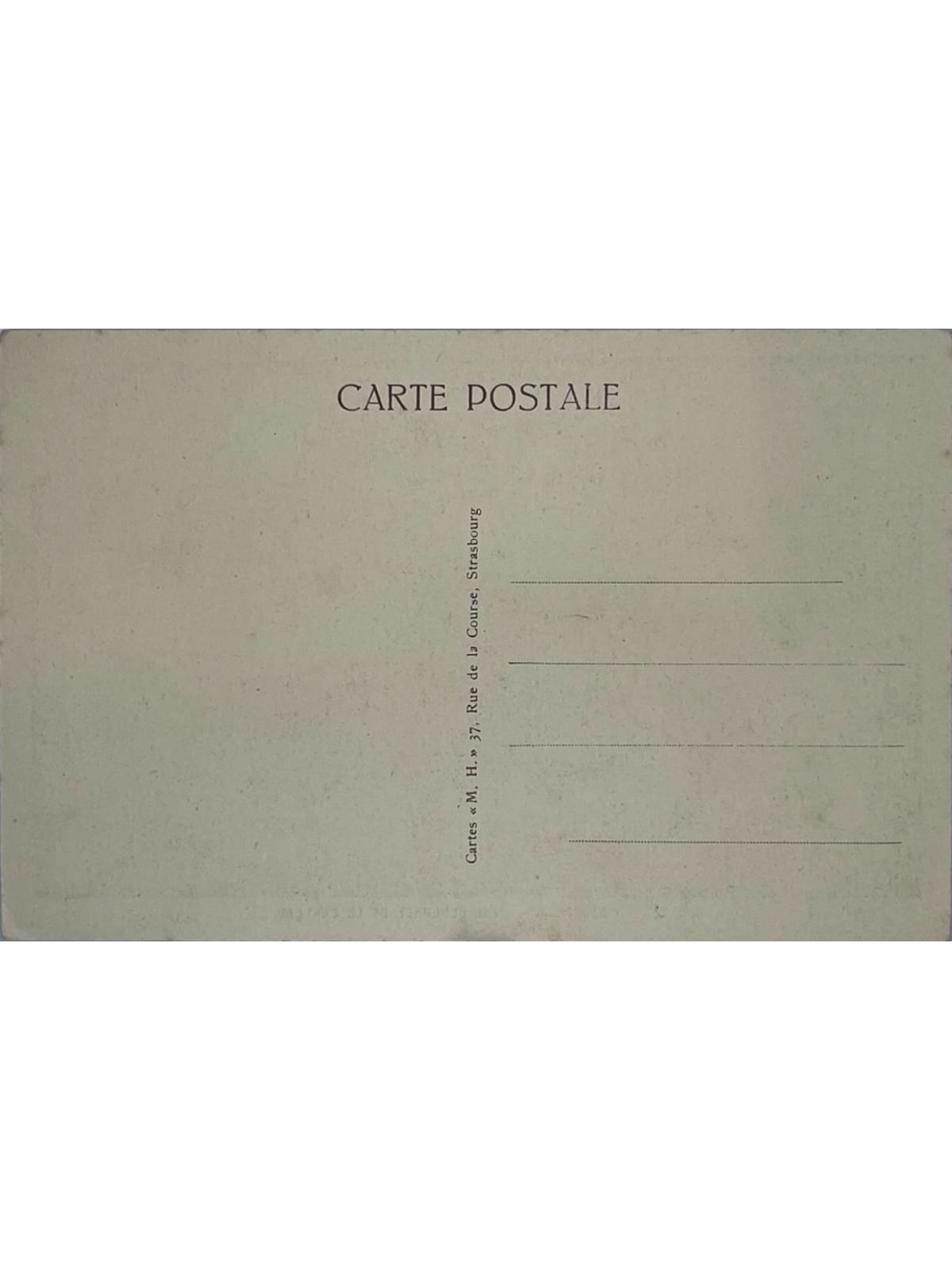 Verso de la carte postale