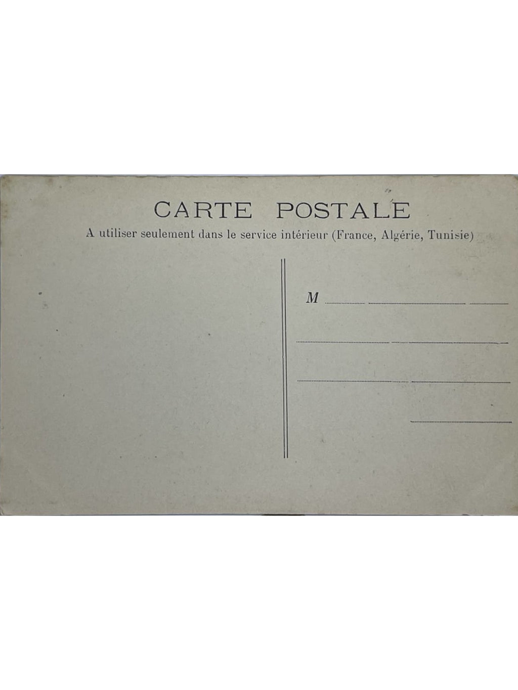 Verso de la carte postale