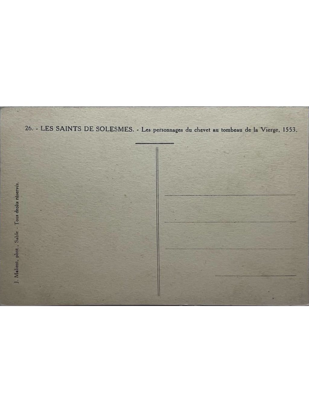 Verso de la carte postale