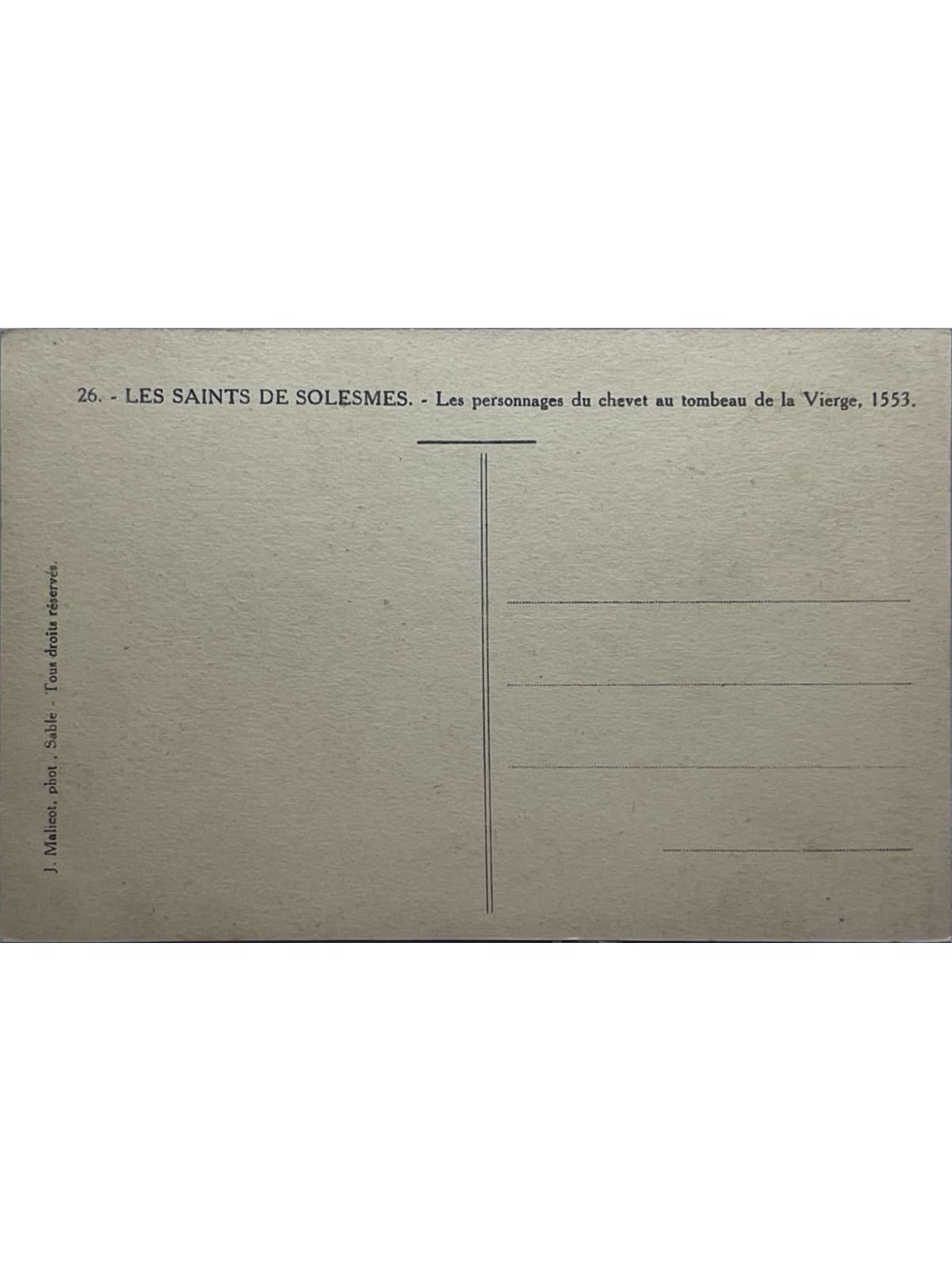 Verso de la carte postale